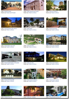 Pestaña de reservas de hoteles pertenecientes al Clúster de la Ruina Habitada